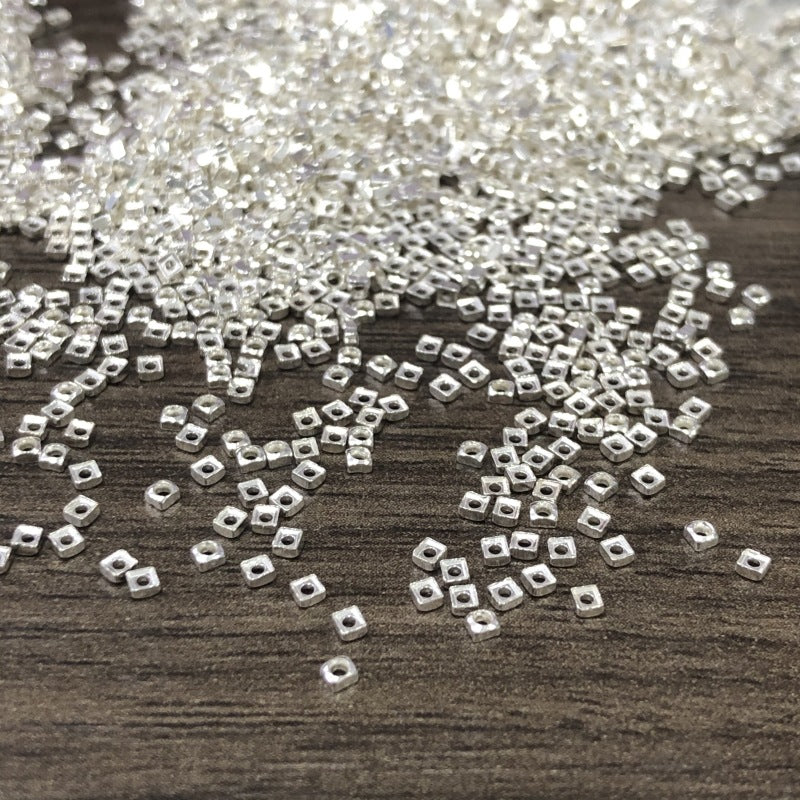 Cuentas irregulares geométricas de plata rota de plata esterlina al por mayor S925